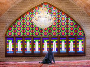 Stained glasses at Jameh Mosque of Tabriz