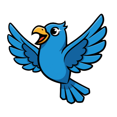 An enthusiastic and dynamic Huma mascot avatar representing a Joy of Persian student testimonial for the A2–B1 levels.