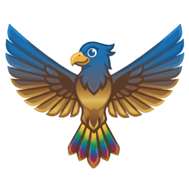 A confident and stylized Huma mascot avatar, representing a Joy of Persian student testimonial for the intermediate B2-C1 levels.