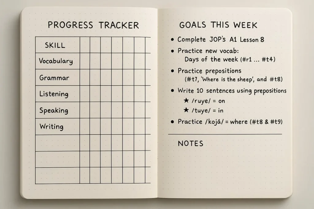 How to use bullet journaling for learning Persian? see how Integrating bullet journal with Persian courses makes learning Farsi fun and effective.